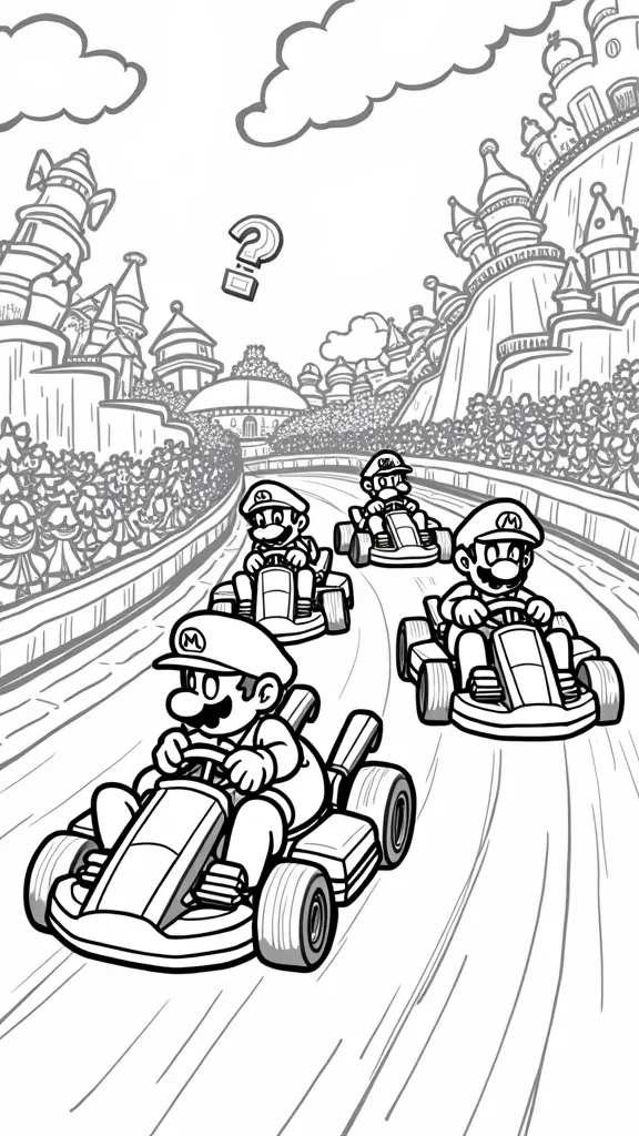 coloriage de luxe Mario Kart 8